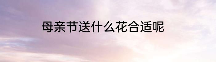 母亲节送什么花合适呢