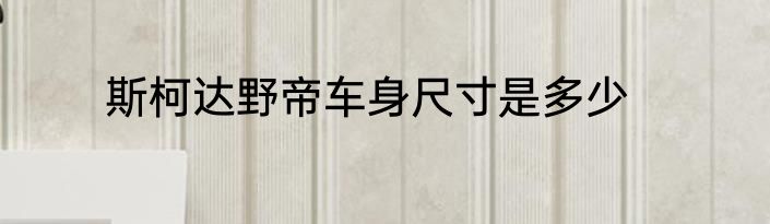 斯柯达野帝车身尺寸是多少