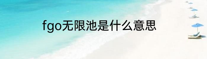 fgo无限池是什么意思