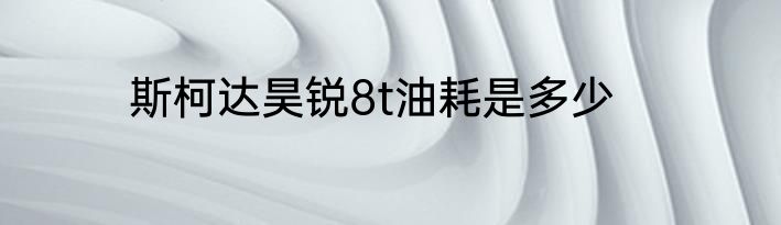 斯柯达昊锐8t油耗是多少