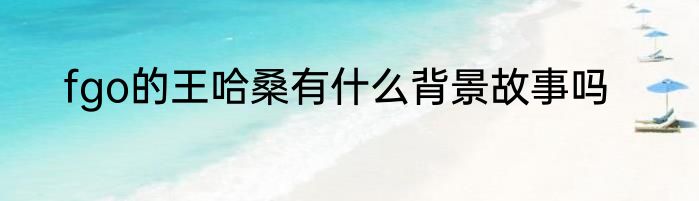 fgo的王哈桑有什么背景故事吗