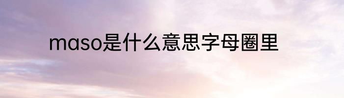 maso是什么意思字母圈里