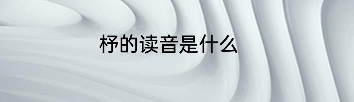 杼的读音是什么