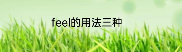 feel的用法三种