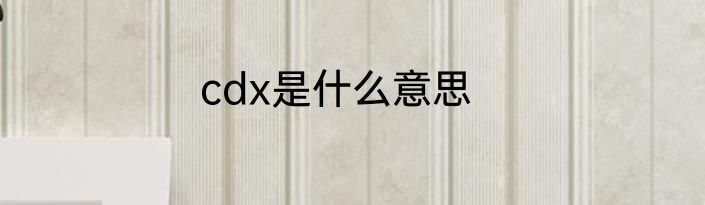 cdx是什么意思