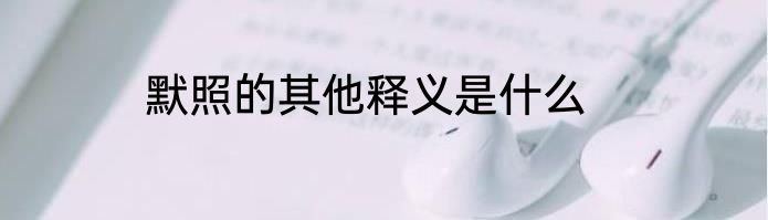 默照的其他释义是什么