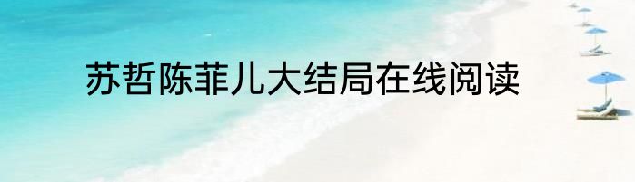 苏哲陈菲儿大结局在线阅读