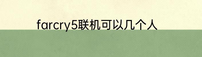 farcry5联机可以几个人