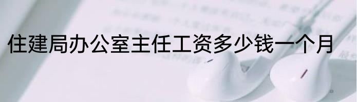 住建局办公室主任工资多少钱一个月