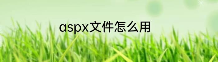 aspx文件怎么用