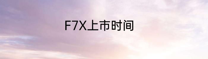 F7X上市时间