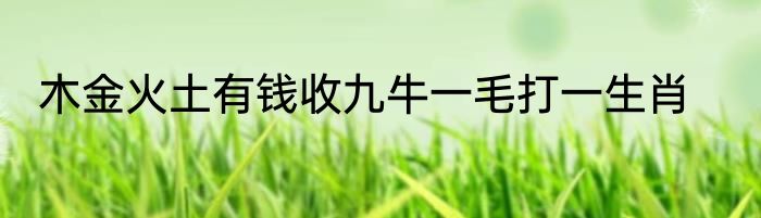 木金火土有钱收九牛一毛打一生肖