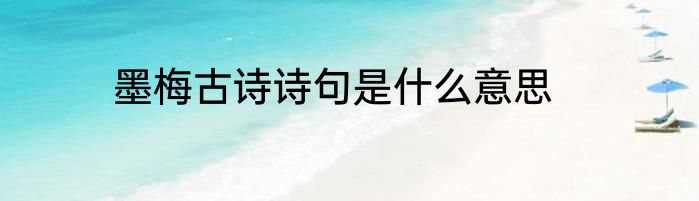 墨梅古诗诗句是什么意思