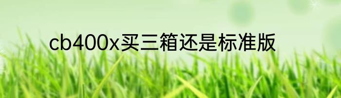 cb400x买三箱还是标准版