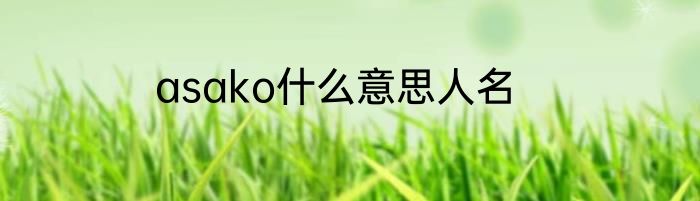 asako什么意思人名