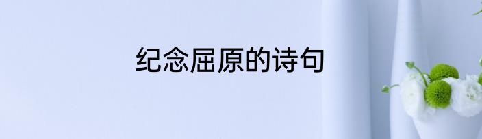 纪念屈原的诗句