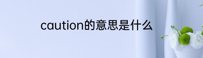 caution的意思是什么