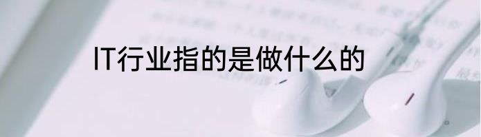 lT行业指的是做什么的