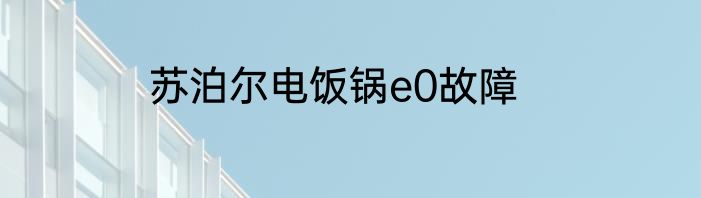 苏泊尔电饭锅e0故障