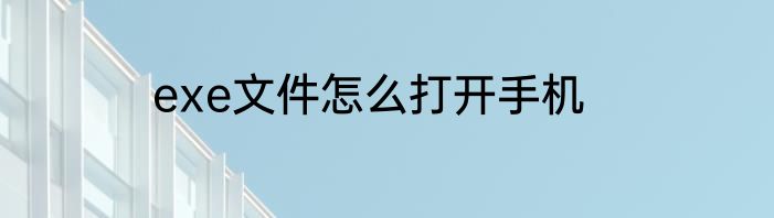 exe文件怎么打开手机