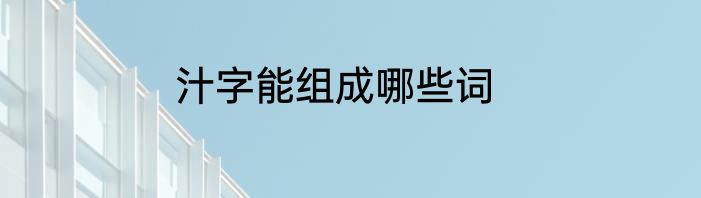 汁字能组成哪些词