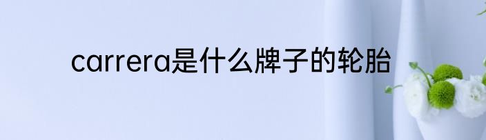 carrera是什么牌子的轮胎