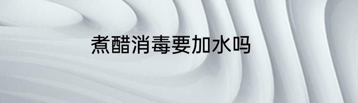 煮醋消毒要加水吗