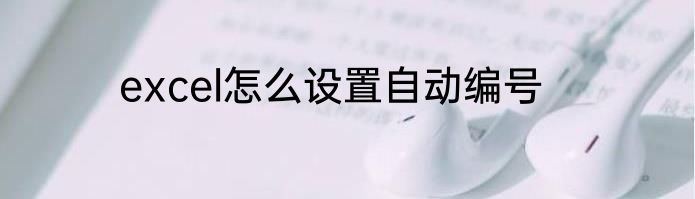 excel怎么设置自动编号