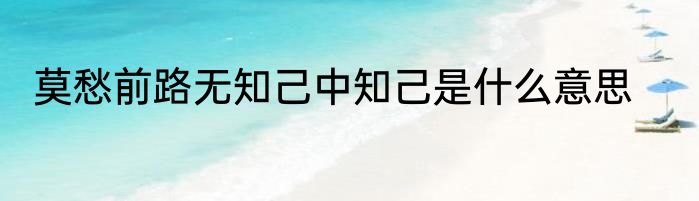 莫愁前路无知己中知己是什么意思