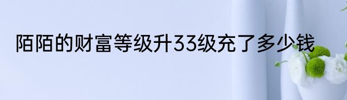 陌陌的财富等级升33级充了多少钱