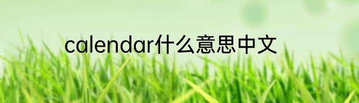 calendar什么意思中文