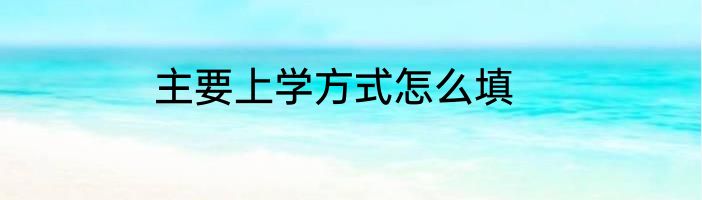 主要上学方式怎么填