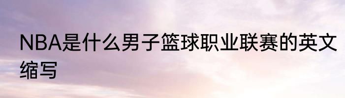 NBA是什么男子篮球职业联赛的英文缩写