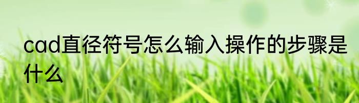 cad直径符号怎么输入操作的步骤是什么