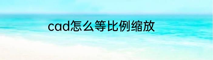 cad怎么等比例缩放