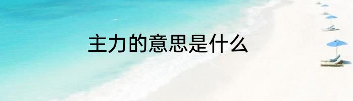 主力的意思是什么