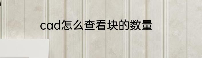 cad怎么查看块的数量