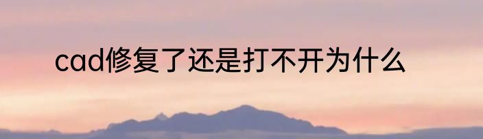 cad修复了还是打不开为什么