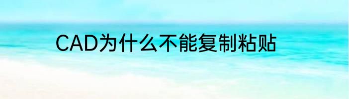 CAD为什么不能复制粘贴
