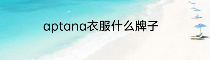 aptana衣服什么牌子