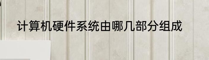 计算机硬件系统由哪几部分组成