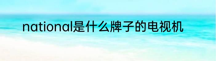 national是什么牌子的电视机