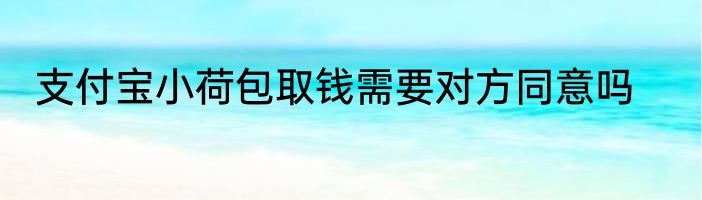 支付宝小荷包取钱需要对方同意吗