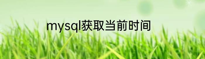 mysql获取当前时间