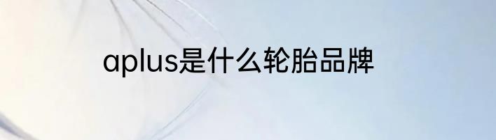 aplus是什么轮胎品牌