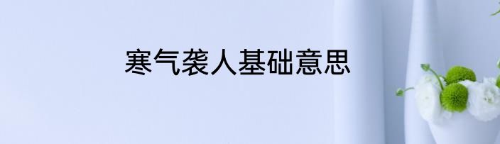 寒气袭人基础意思