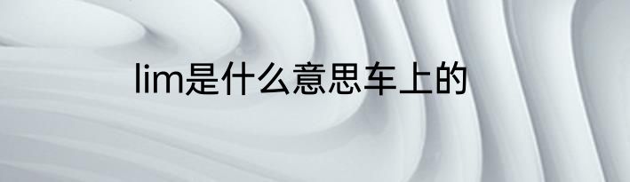 lim是什么意思车上的
