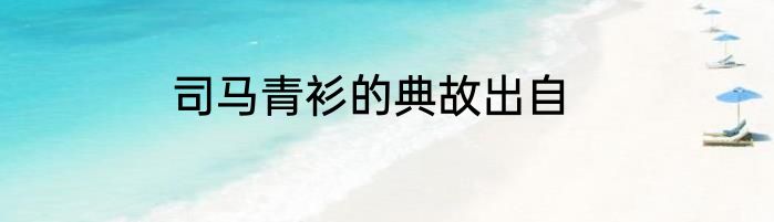 司马青衫的典故出自