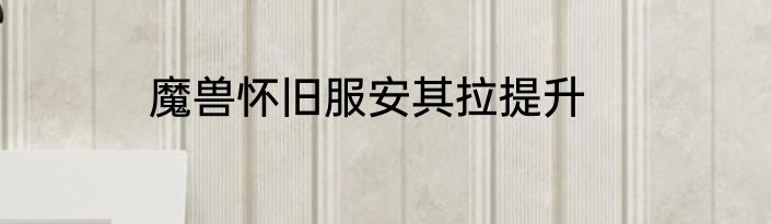 魔兽怀旧服安其拉提升