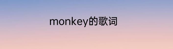 monkey的歌词